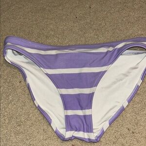 Aerie Purple and White Striped Bikini